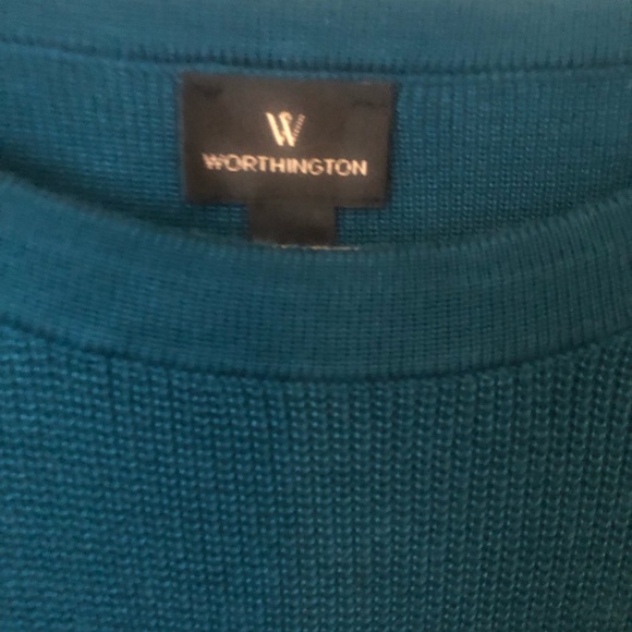 Worthington Teal Blue cap sleeves sweater. - Picture 5 of 5